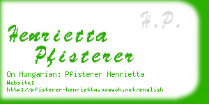 henrietta pfisterer business card